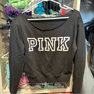 Pink Victoria’s Secret Small crop off shoulder sweatshirt